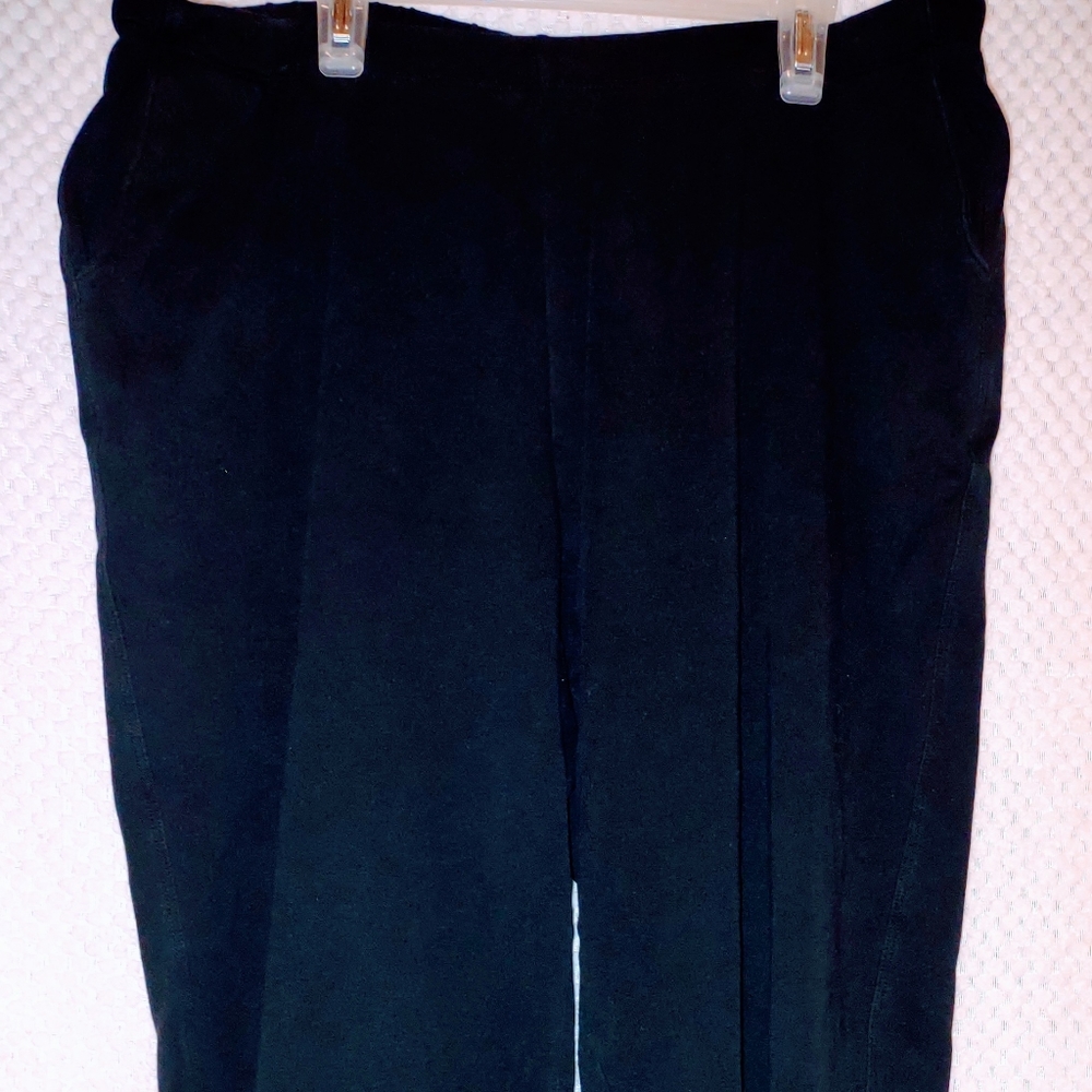 Croft & Borrow Pants Womens Size 1X Black Elastic Stretch Waist Pockets Straight